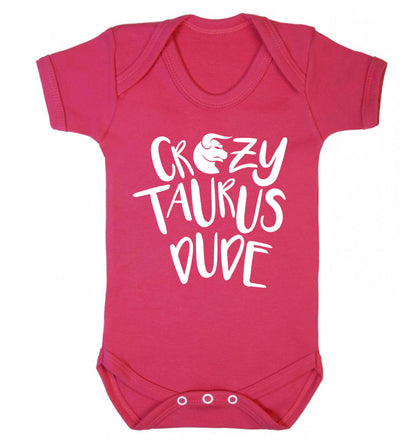 Crazy taurus lady Baby Vest dark pink 18-24 months
