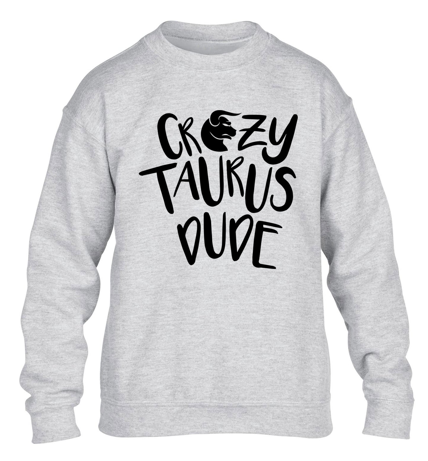 Crazy taurus lady children's grey sweater 12-13 Years