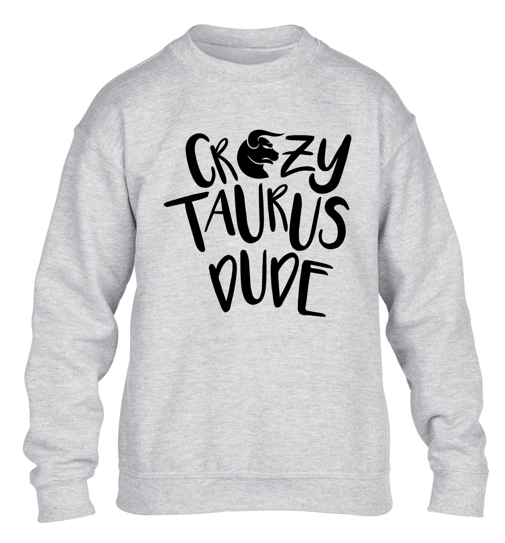 Crazy taurus lady children's grey sweater 12-13 Years