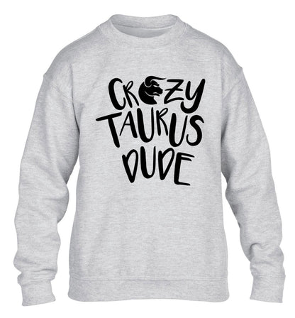 Crazy taurus lady children's grey sweater 12-13 Years