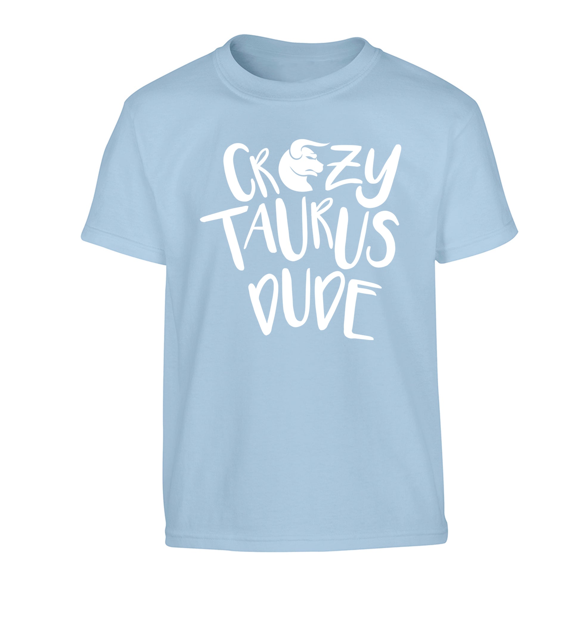Crazy taurus lady Children's light blue Tshirt 12-13 Years