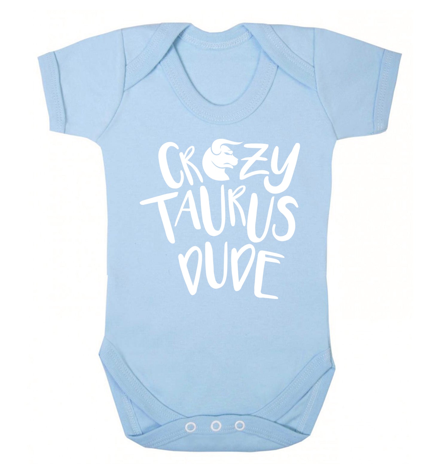 Crazy taurus lady Baby Vest pale blue 18-24 months