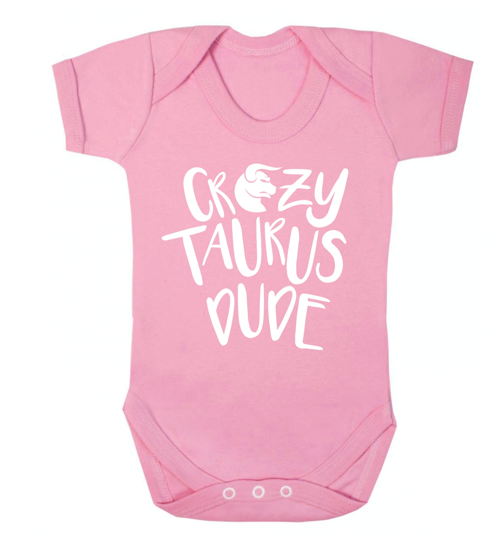 Crazy taurus lady Baby Vest pale pink 18-24 months