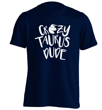 Crazy taurus lady adults unisex navy Tshirt 2XL