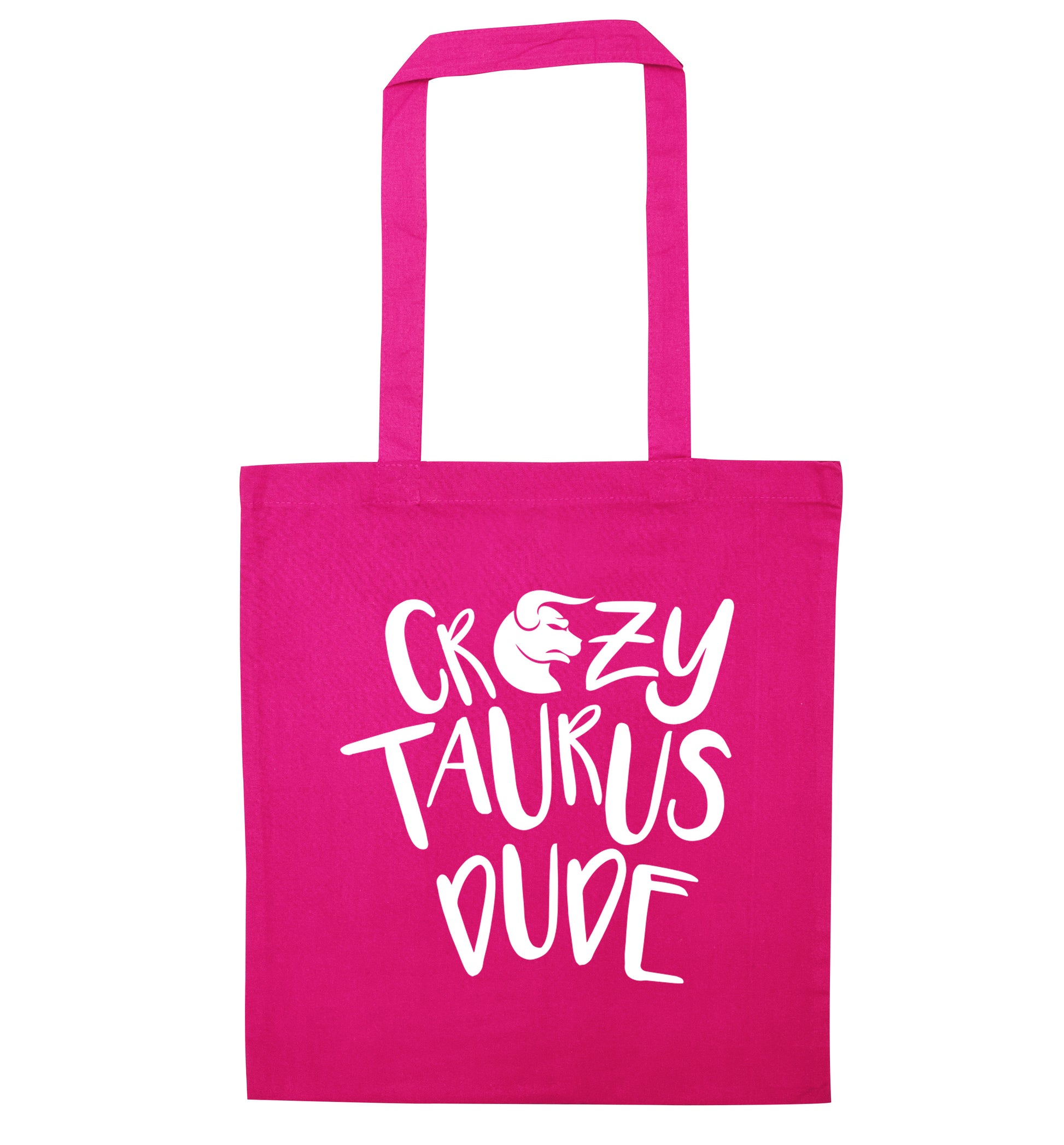 Crazy taurus lady pink tote bag