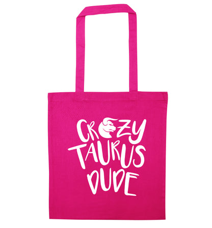 Crazy taurus lady pink tote bag