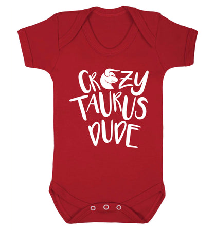 Crazy taurus lady Baby Vest red 18-24 months