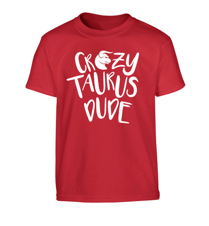 Crazy taurus lady Children's red Tshirt 12-13 Years