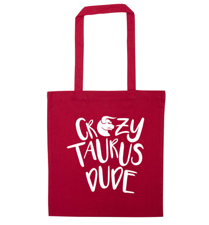 Crazy taurus lady red tote bag
