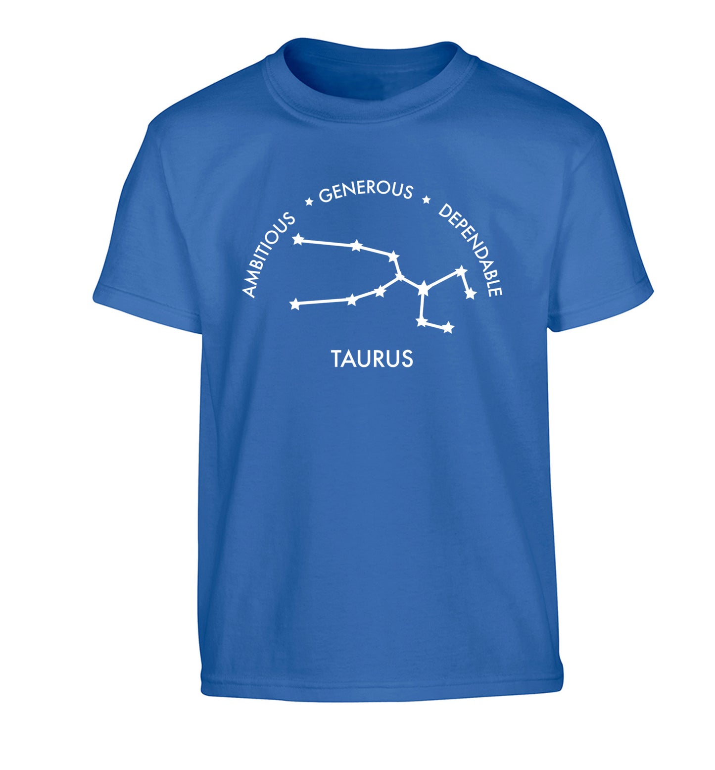 Taurus Ambitious Generous Dependable Children's blue Tshirt 12-13 Years