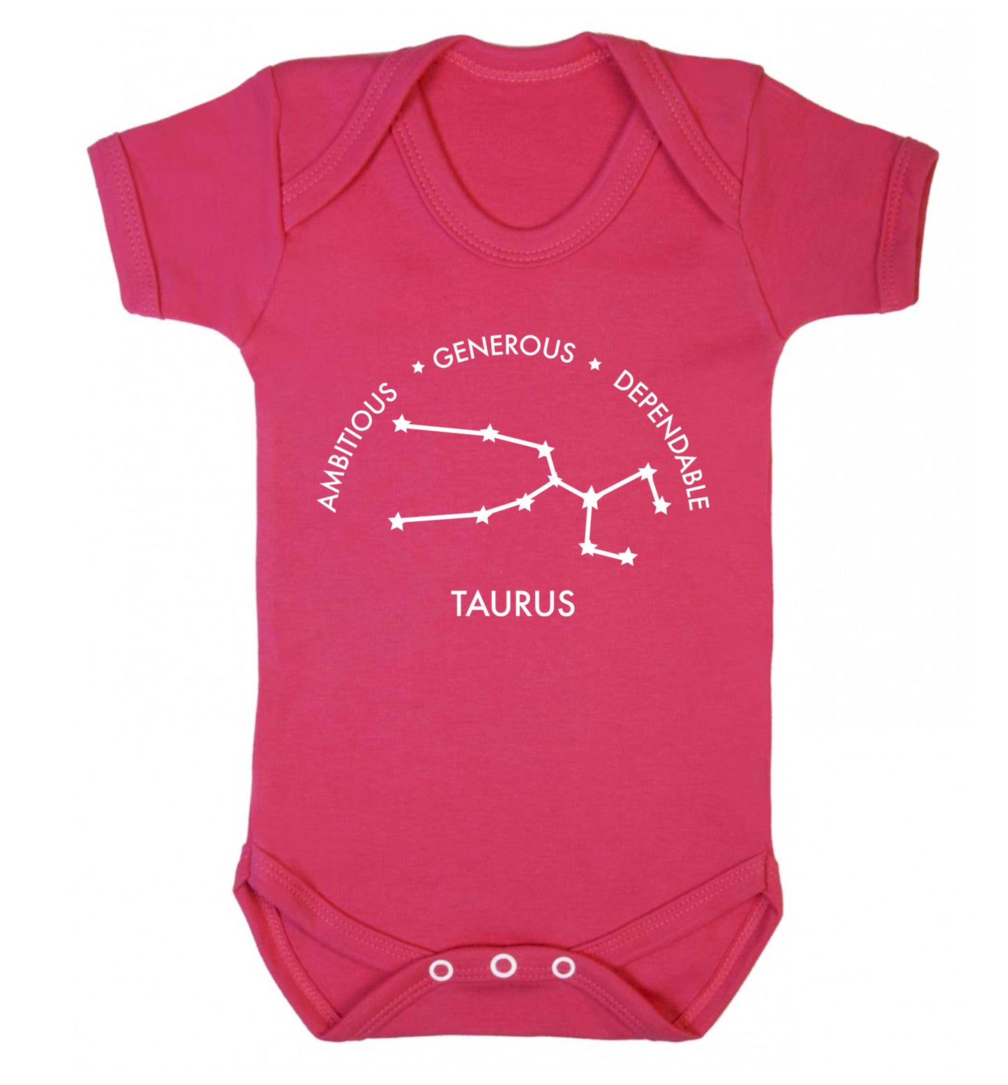 Taurus Ambitious Generous Dependable Baby Vest dark pink 18-24 months