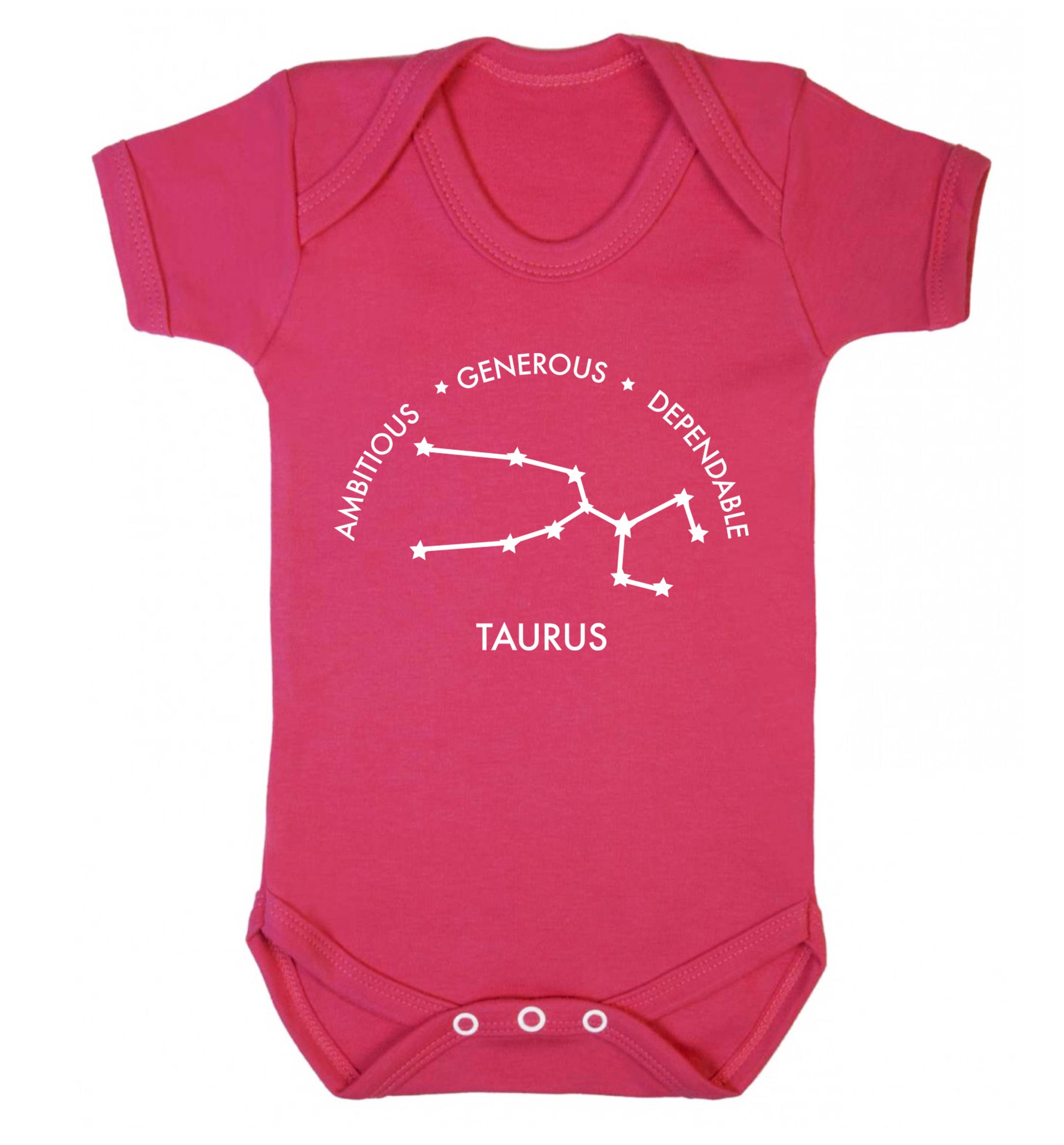 Taurus Ambitious Generous Dependable Baby Vest dark pink 18-24 months