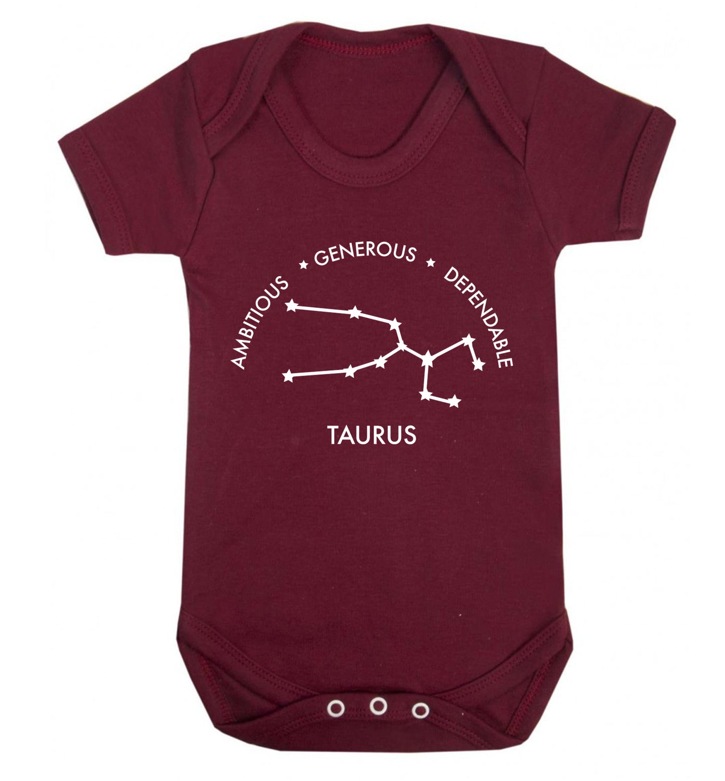 Taurus Ambitious Generous Dependable Baby Vest maroon 18-24 months