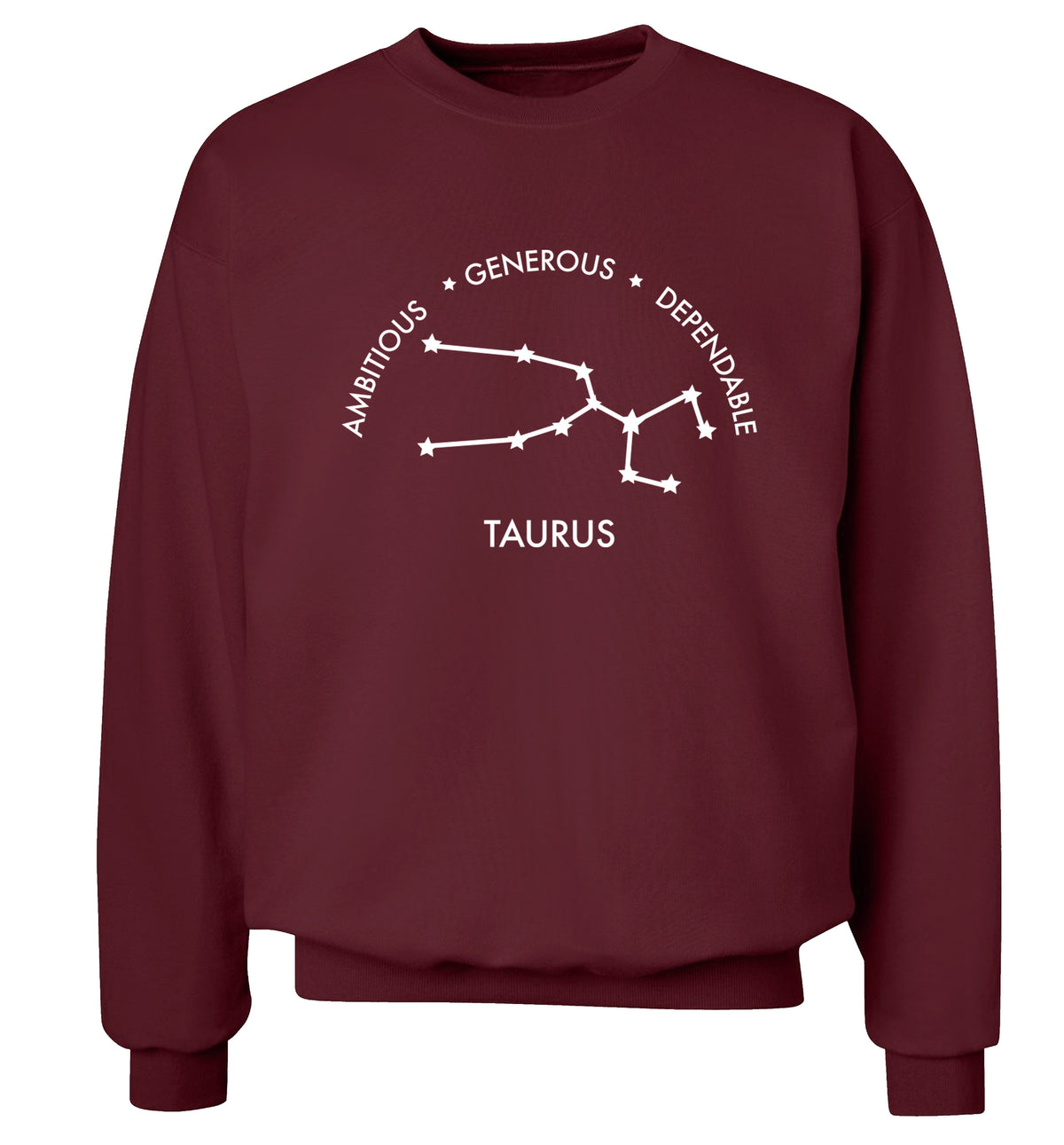 Taurus Ambitious Generous Dependable Adult's unisex maroon Sweater 2XL