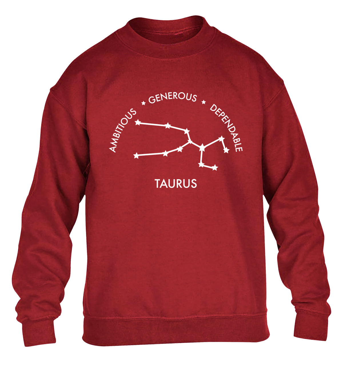 Taurus Ambitious Generous Dependable children's grey sweater 12-13 Years