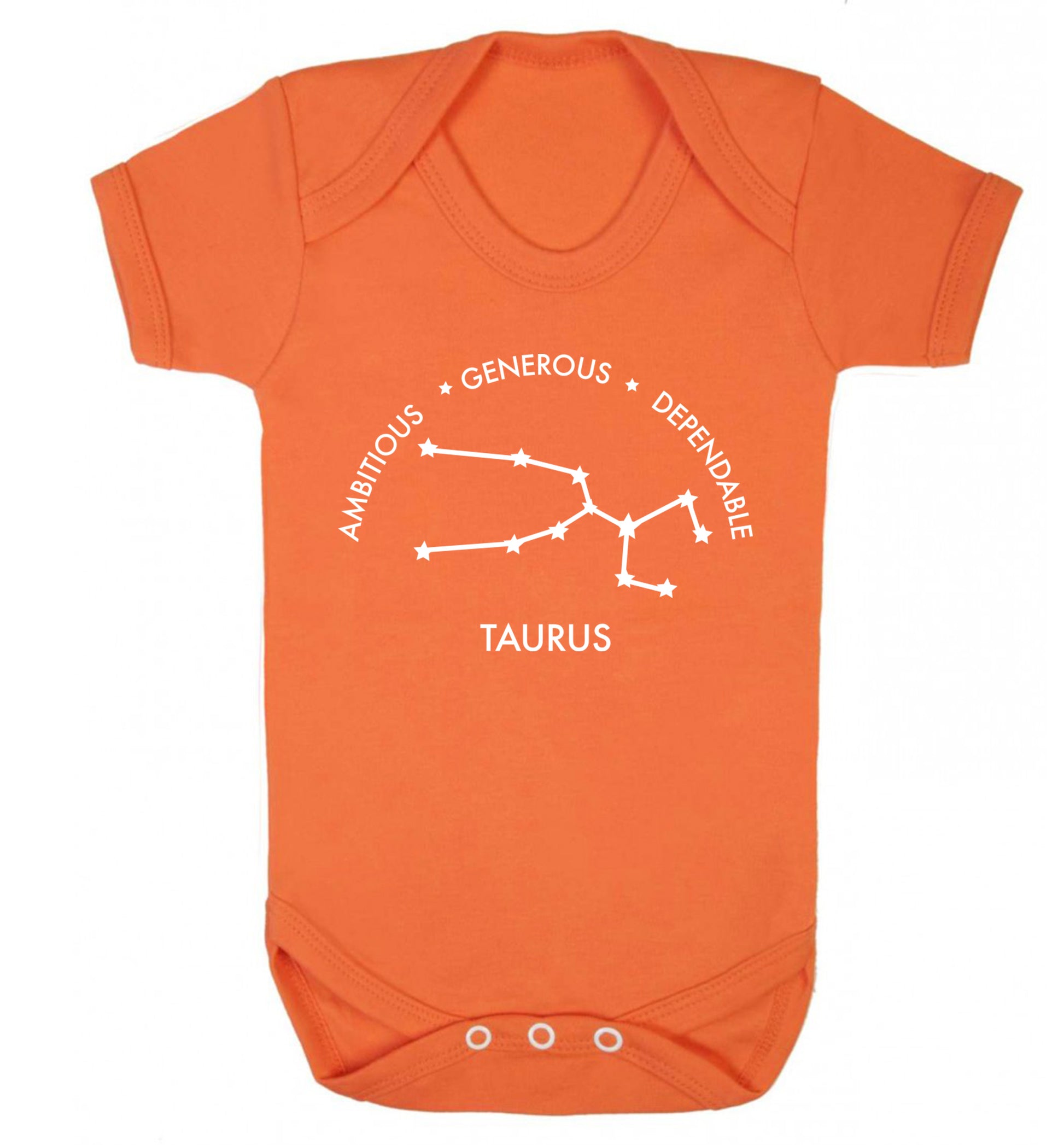 Taurus Ambitious Generous Dependable Baby Vest orange 18-24 months