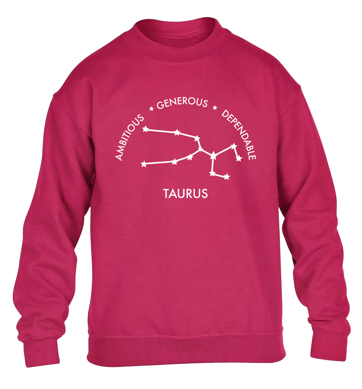 Taurus Ambitious Generous Dependable children's pink sweater 12-13 Years