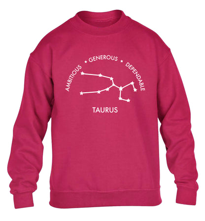 Taurus Ambitious Generous Dependable children's pink sweater 12-13 Years