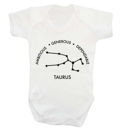 Taurus Ambitious Generous Dependable Baby Vest white 18-24 months