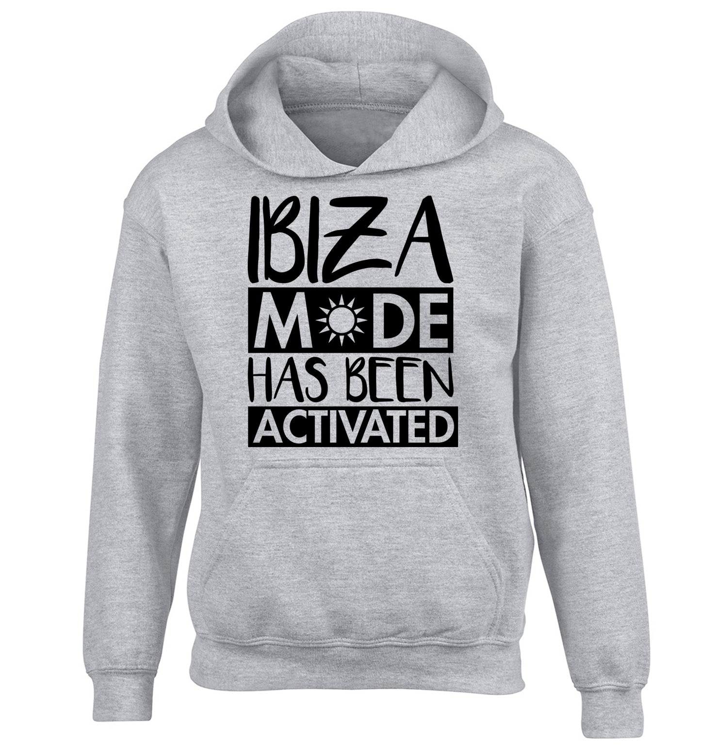 Ibiza mode has been activated children's grey hoodie 12-13 Years