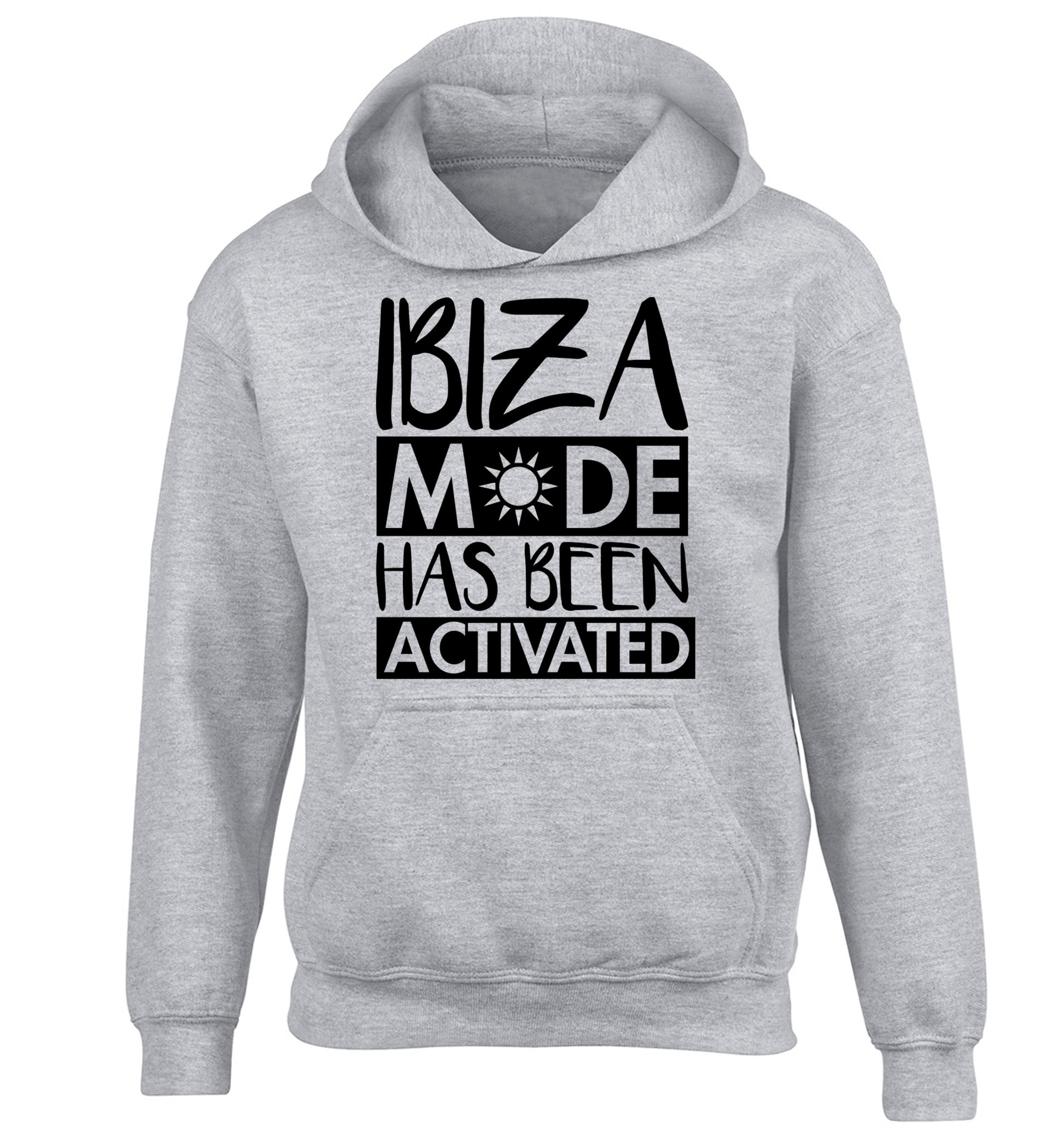 Ibiza mode has been activated children's grey hoodie 12-13 Years