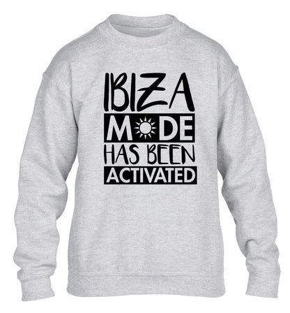 Ibiza mode has been activated children's grey sweater 12-13 Years