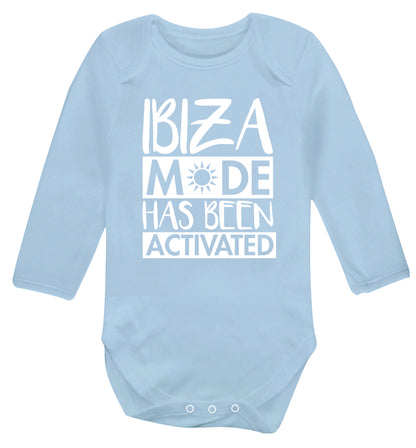 Ibiza mode has been activated Baby Vest long sleeved pale blue 6-12 months
