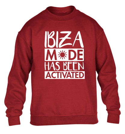 Ibiza mode has been activated children's grey sweater 12-13 Years