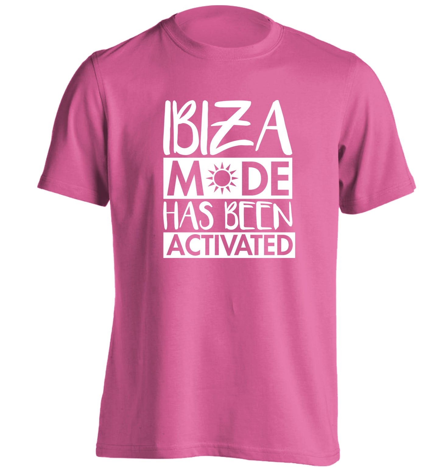 Ibiza mode has been activated adults unisex pink Tshirt 2XL