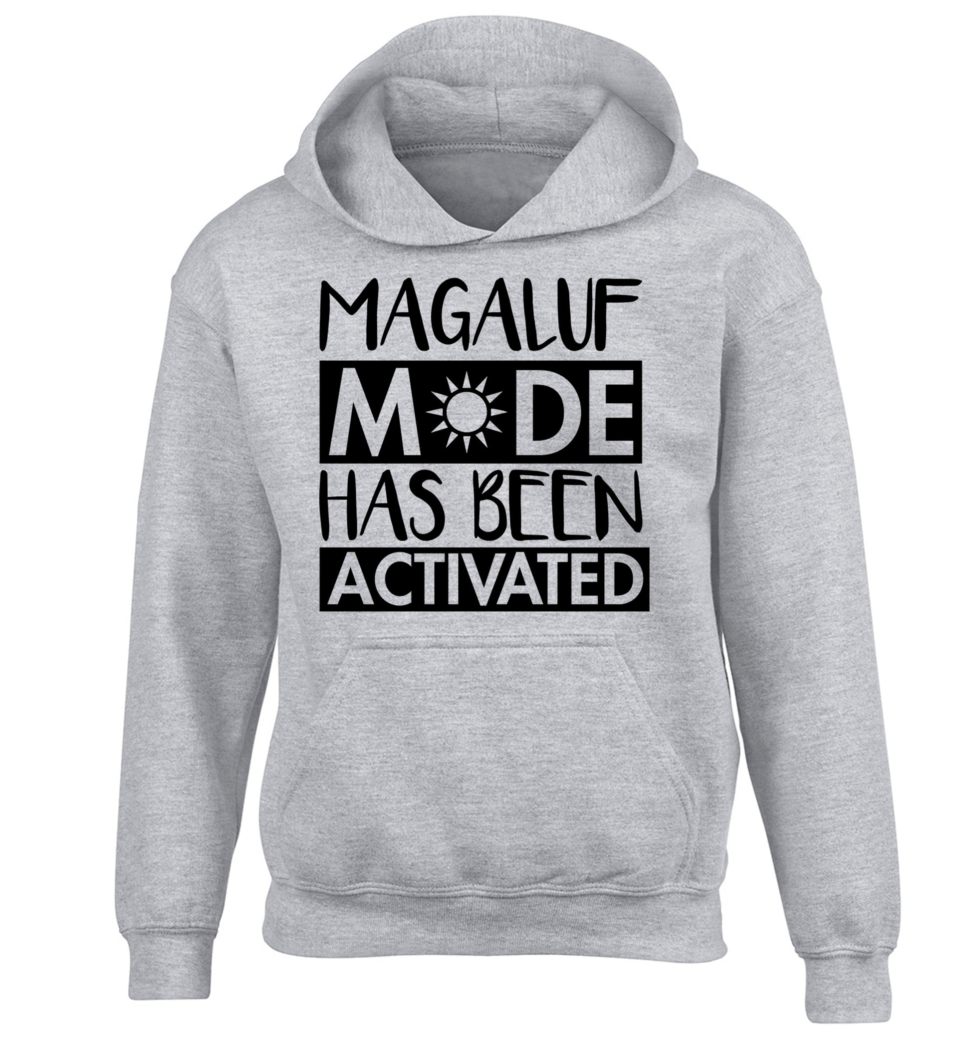 Magaluf mode has been activated children's grey hoodie 12-13 Years