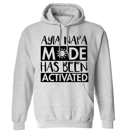 Ayia Napa mode has been activated adults unisex grey hoodie 2XL