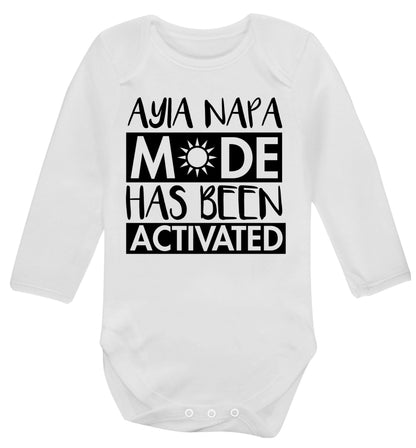 Ayia Napa mode has been activated Baby Vest long sleeved white 6-12 months