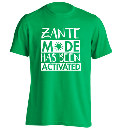 Zante mode has been activated adults unisex green Tshirt 2XL