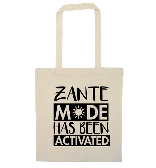 Zante mode has been activated natural tote bag