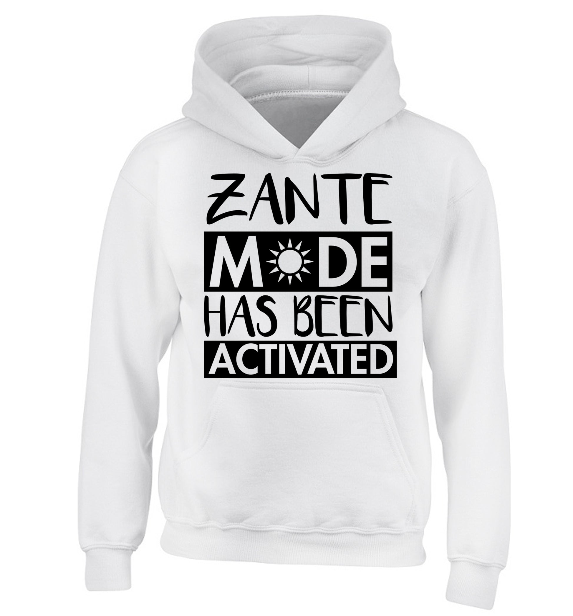 Zante mode has been activated children's white hoodie 12-13 Years