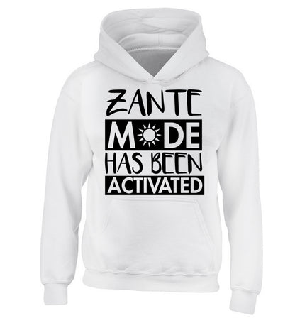 Zante mode has been activated children's white hoodie 12-13 Years