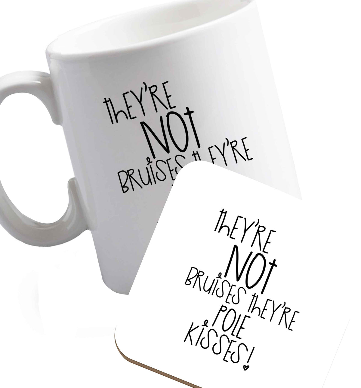 10 oz Favourite Type Pan Pancake ceramic mug and coaster set right handed