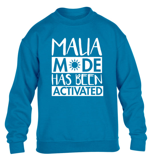 Malia mode has been activated children's blue sweater 12-13 Years