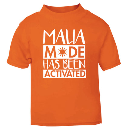Malia mode has been activated orange Baby Toddler Tshirt 2 Years
