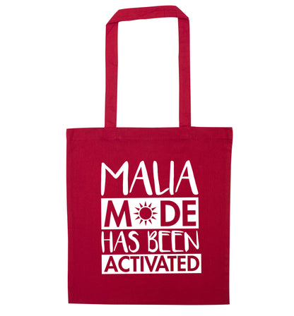 Malia mode has been activated red tote bag