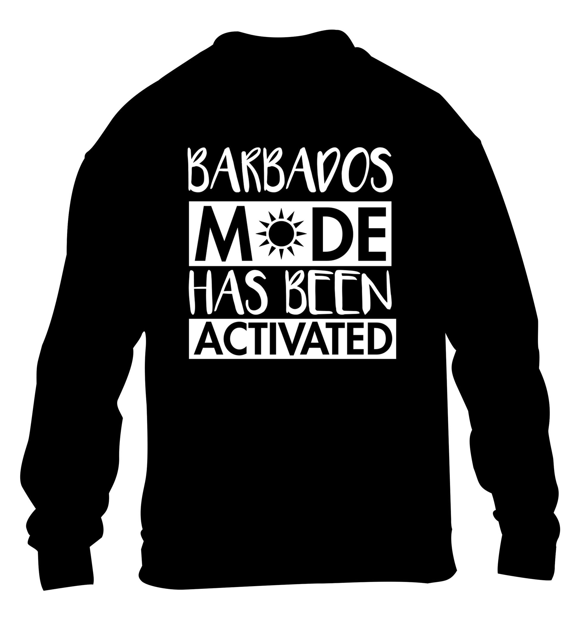 Barbados mode has been activated children's black sweater 12-13 Years