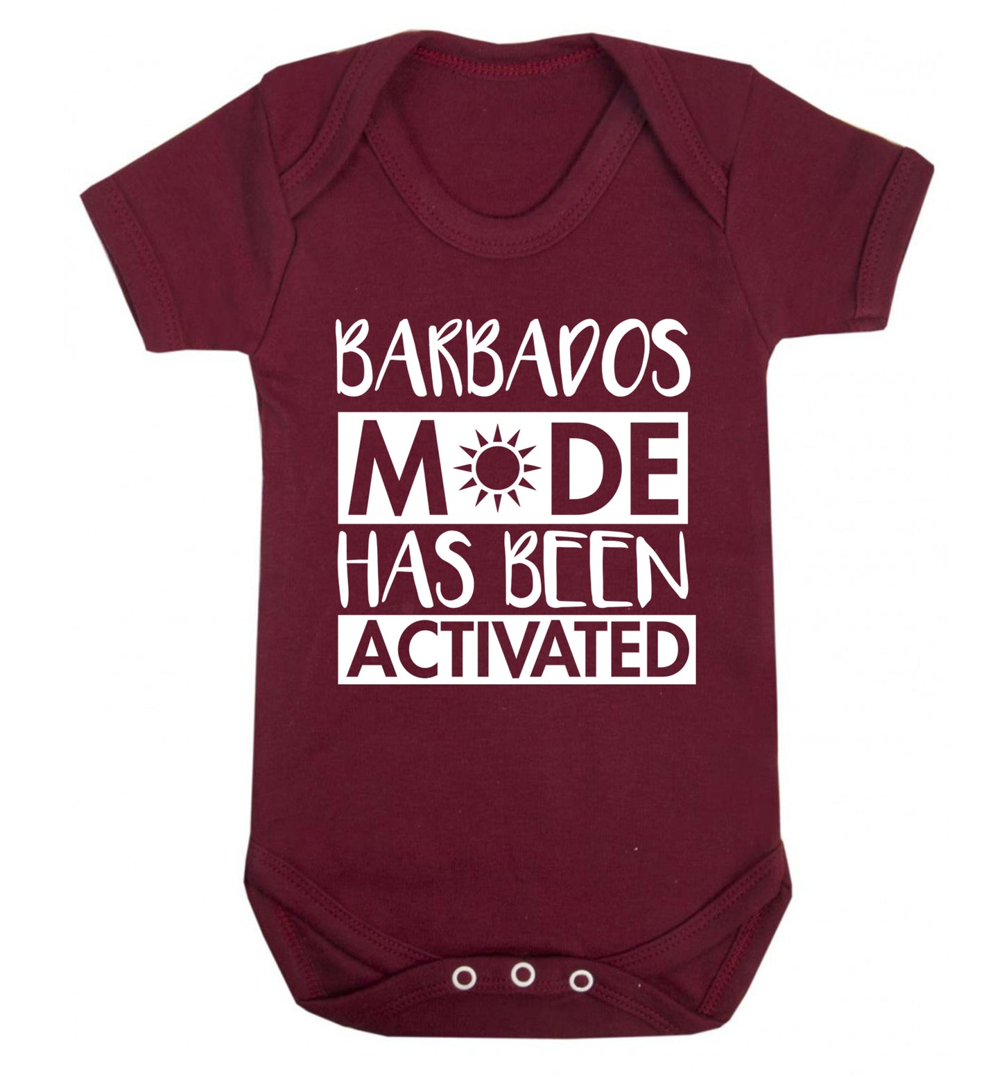 Barbados mode has been activated Baby Vest maroon 18-24 months
