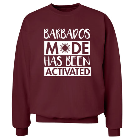 Barbados mode has been activated Adult's unisex maroon Sweater 2XL