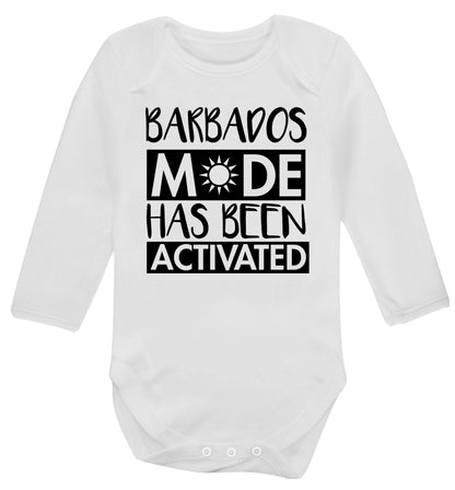 Barbados mode has been activated Baby Vest long sleeved white 6-12 months