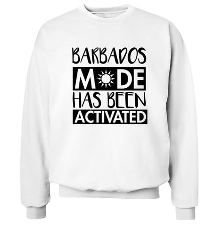 Barbados mode has been activated Adult's unisex white Sweater 2XL