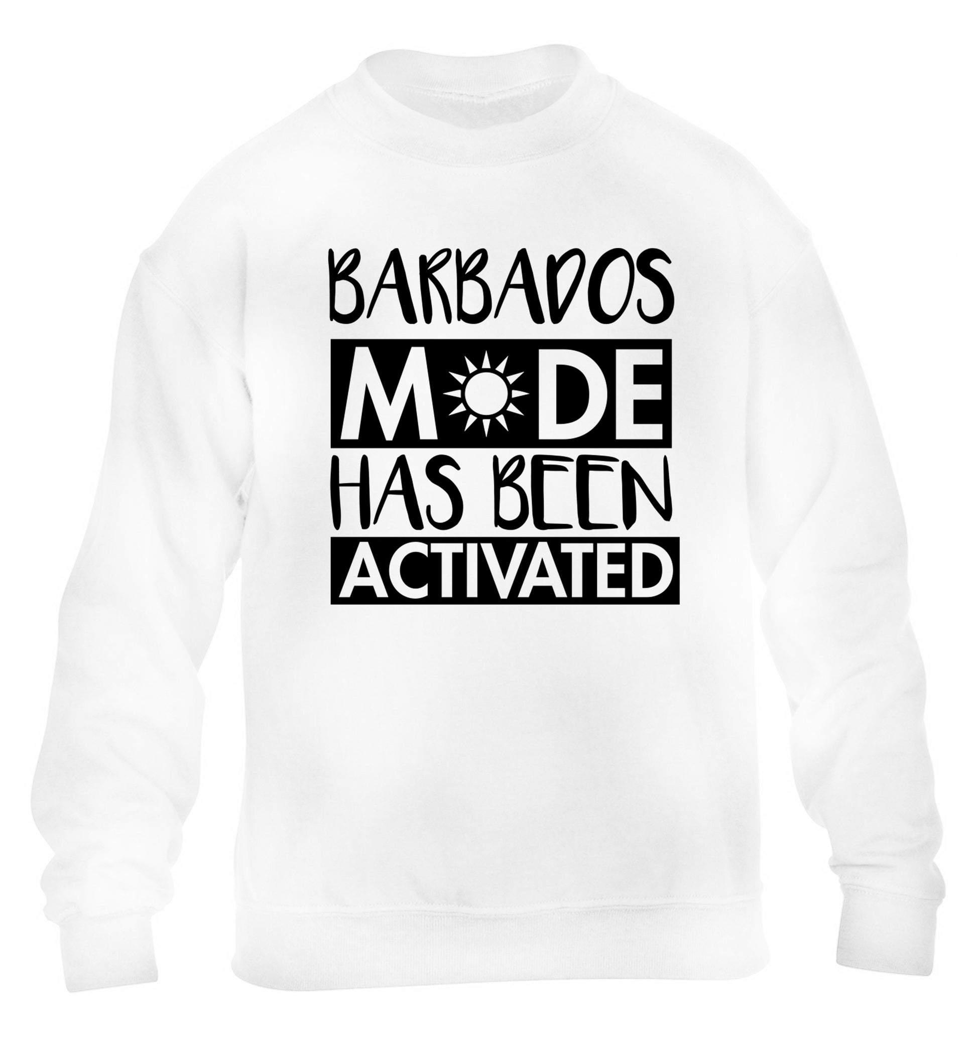 Barbados mode has been activated children's white sweater 12-13 Years
