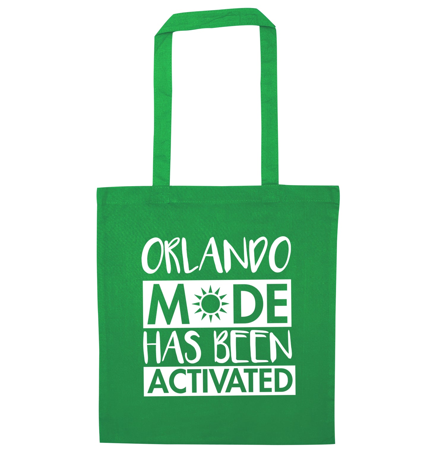 Orlando mode has been activated green tote bag