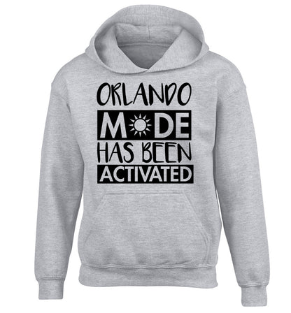 Orlando mode has been activated children's grey hoodie 12-13 Years