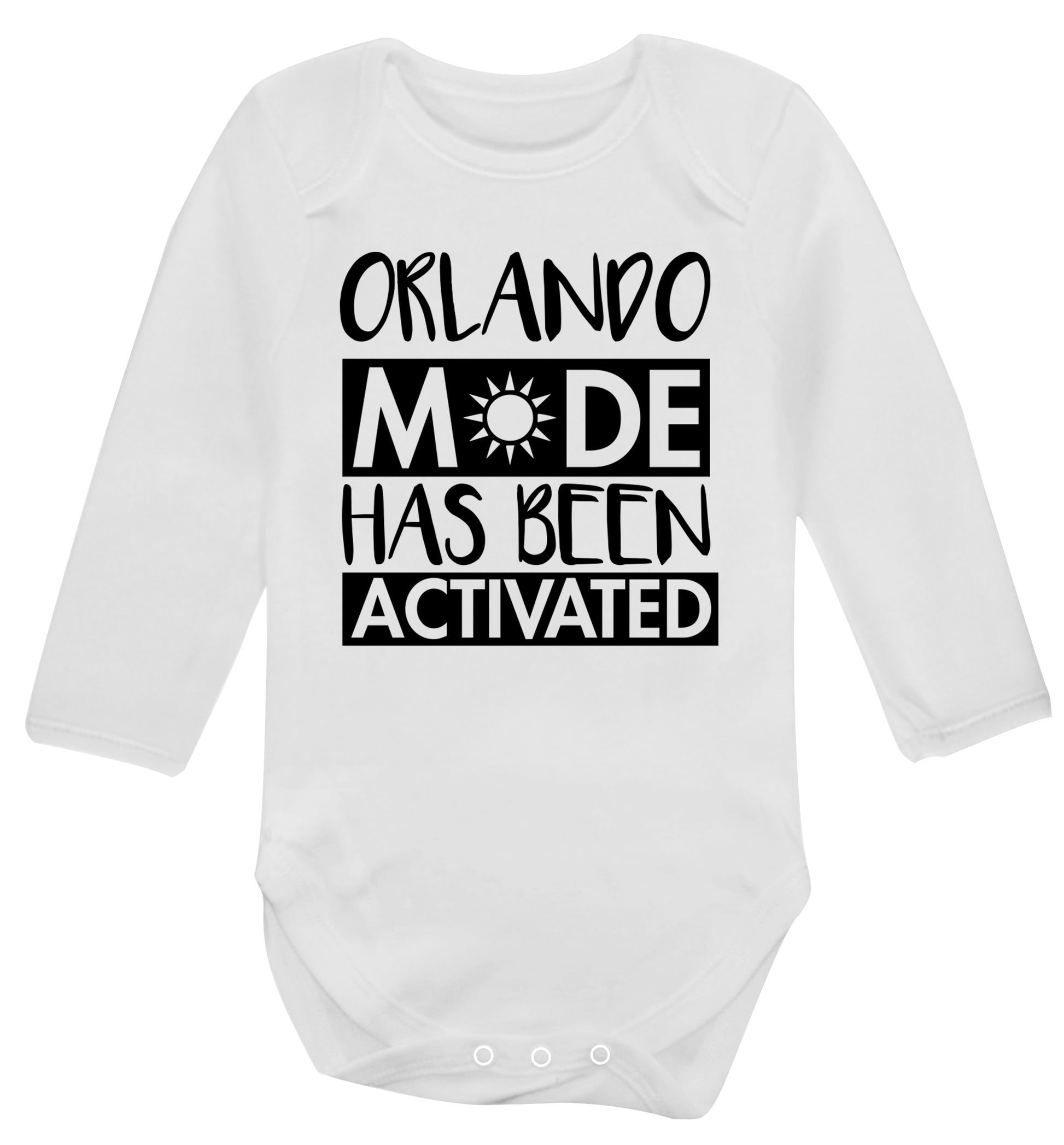 Orlando mode has been activated Baby Vest long sleeved white 6-12 months