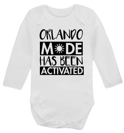 Orlando mode has been activated Baby Vest long sleeved white 6-12 months